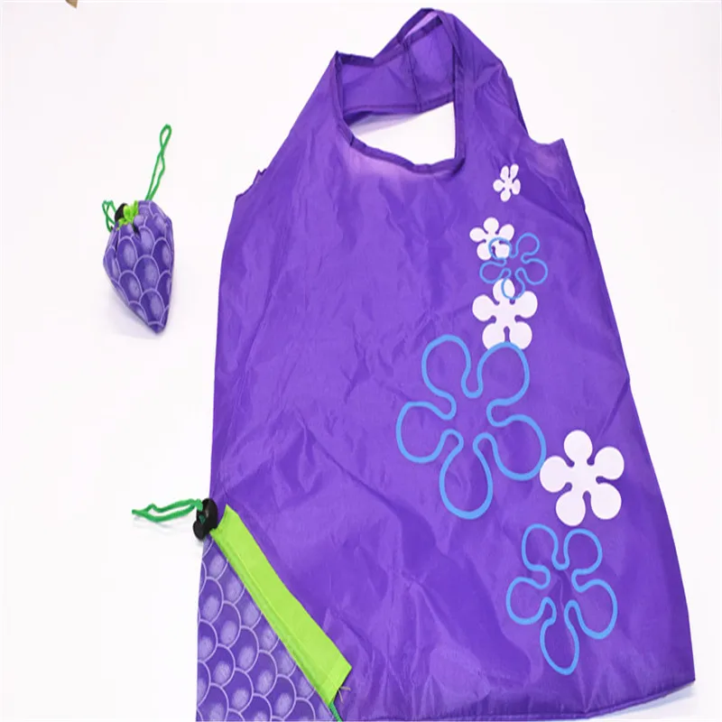 grape ГОРЯЧАЯ эко сумка для хранения Розовые цветы форма складные сумки многоразового использования для покупок Складная продуктовая нейлоновая Большая Сумка милая сумка 1 шт - Цвет: grape