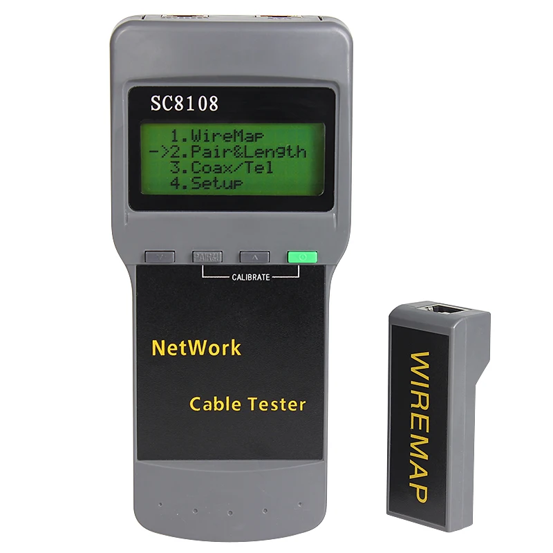 FirstFiber SC8108 Portable LCD Network Tester Meter & LAN Phone Cable Tester & Meter With LCD Display RJ45