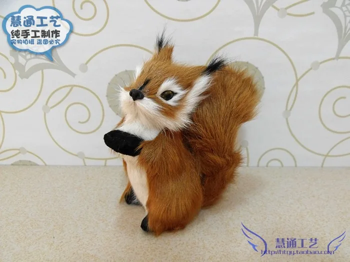 

12x6x13cm cute Squirrel toy polyethylene & furs resin handicraft,decoration baby toy Christmas gift d385