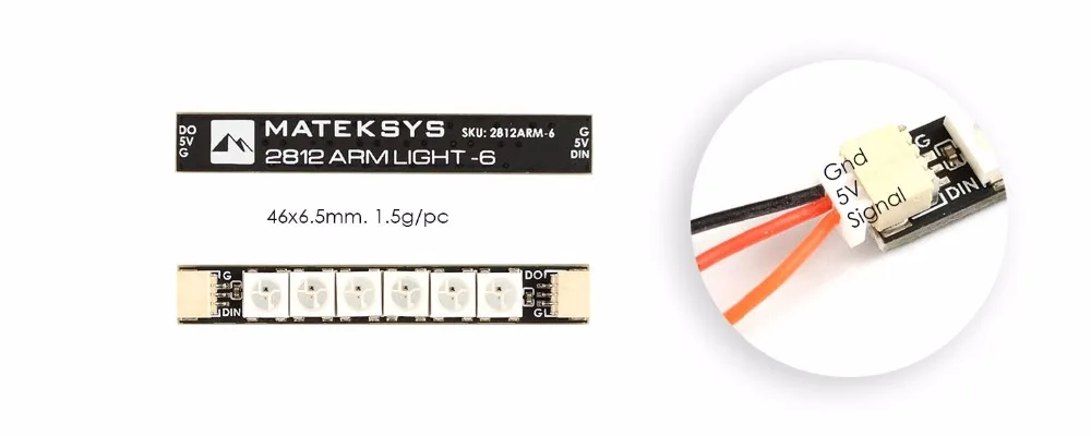 Светодиодный контроллер matek System 2812 2 ~ 6 S светодиодный модуль управления с 5 В BEC &amp