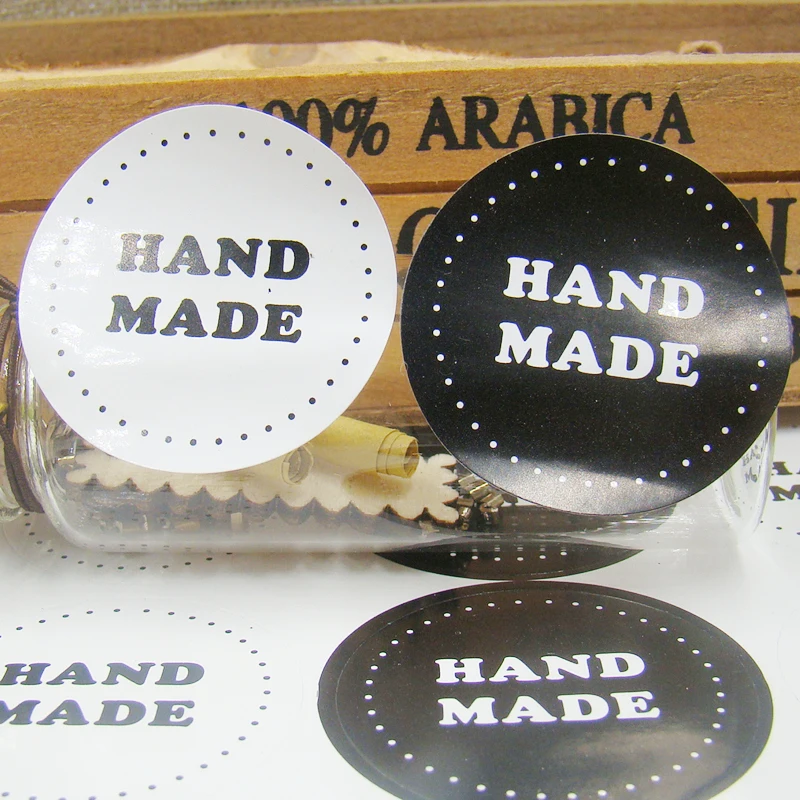 Новая оптовая продажа 500 шт черно белая печать ручной работы наклейки Смешанные