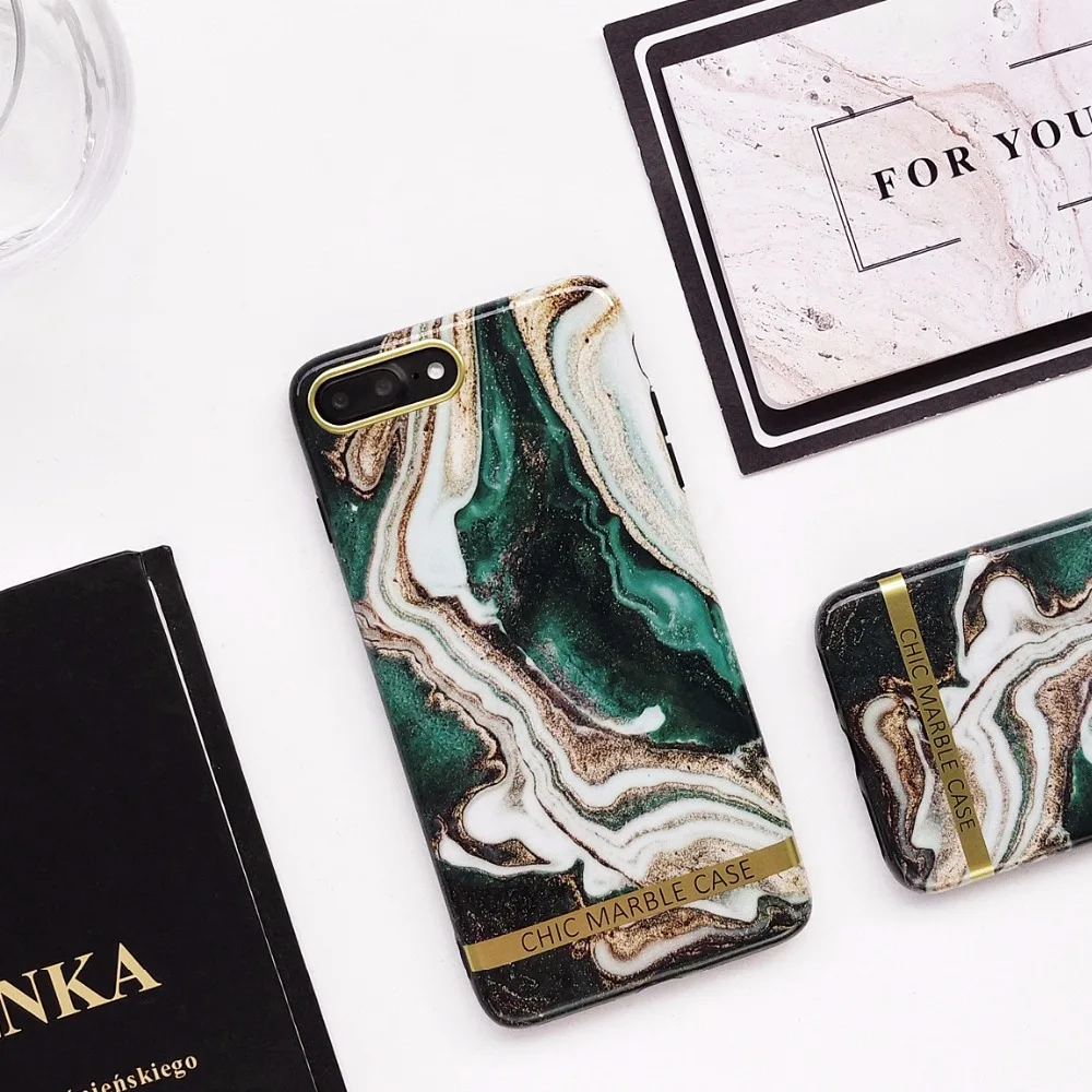 Модный чехол для мобильного телефона с зелеными мраморными чернилами iphone 11 Pro max XS