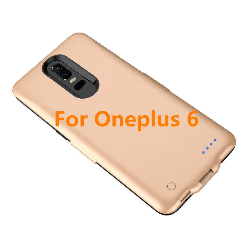 Чехол для зарядки аккумулятора s для Oneplus 6 T, чехол для аккумулятора 6500 мАч, портативный внешний аккумулятор, чехол для Oneplus 6, чехол для зарядки телефона - Цвет: Gold for Oneplus 6