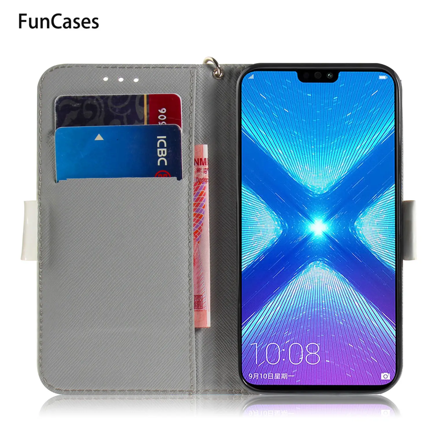 Чехол книжка из искусственной кожи с жирафом для телефона huawei Honor 8X бизнес