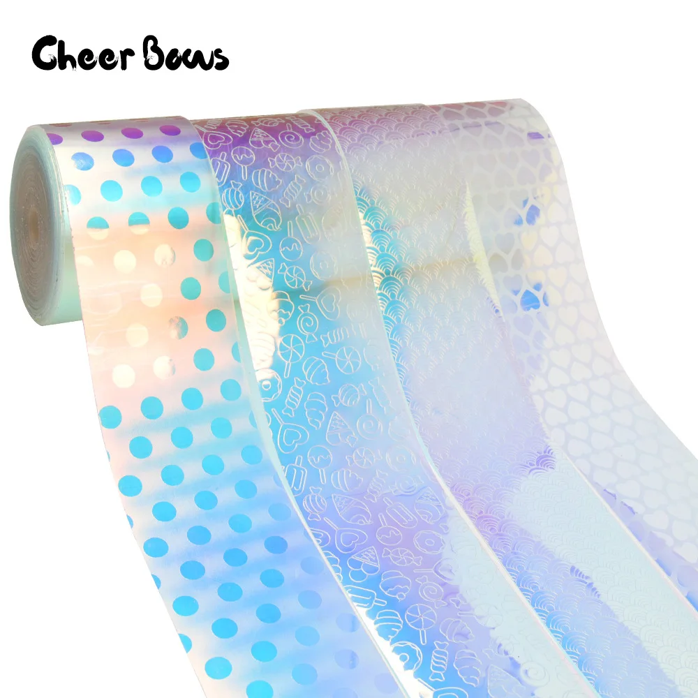 

2Yards Laser Transparent Ribbons Jelly Ribbon PVC Waterproof Materials Hearts DIY Hairbow Materials Handmade Accessories