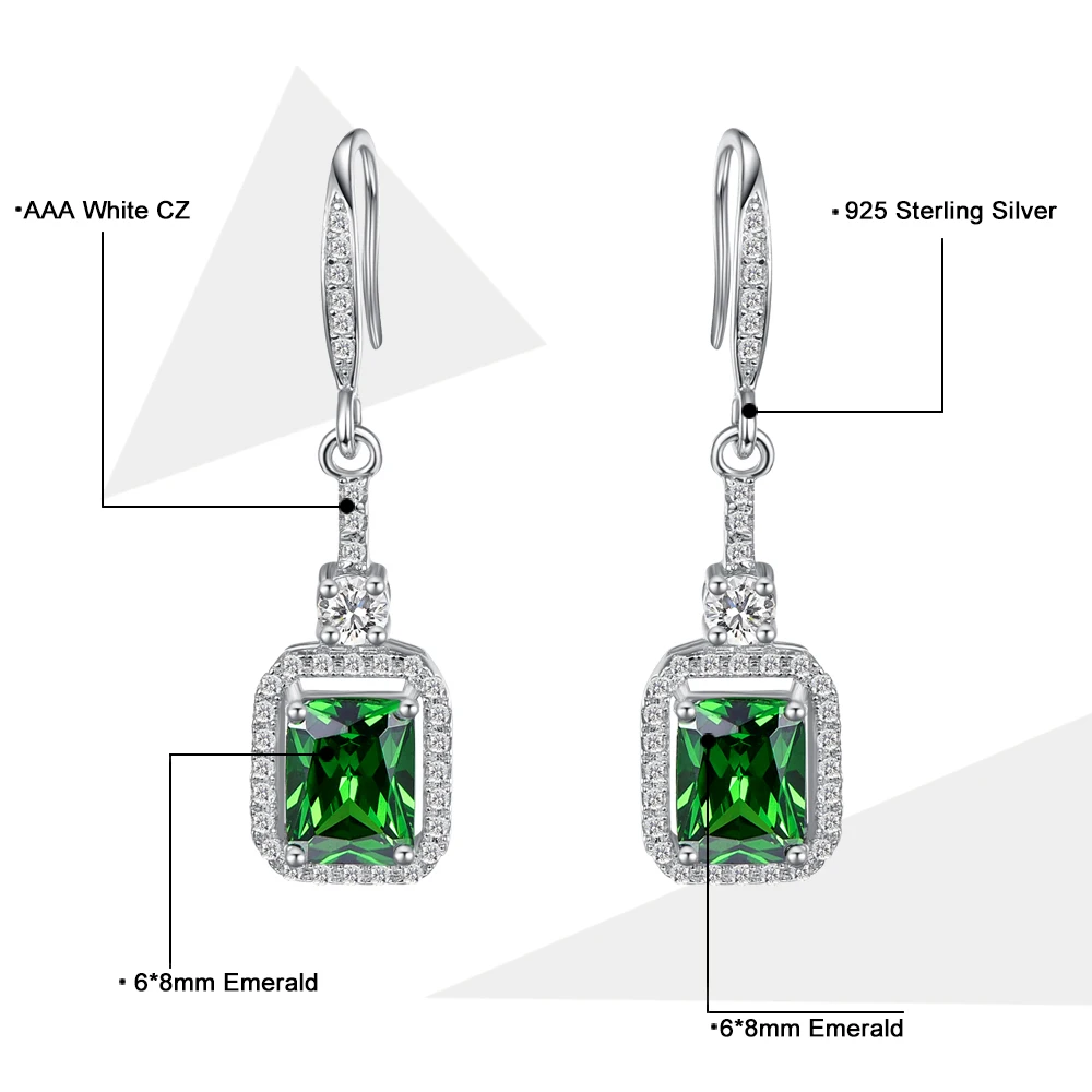 Женские серьги из серебра 925 пробы с изумрудом и белым топазом|fine jewelry|earrings forearrings