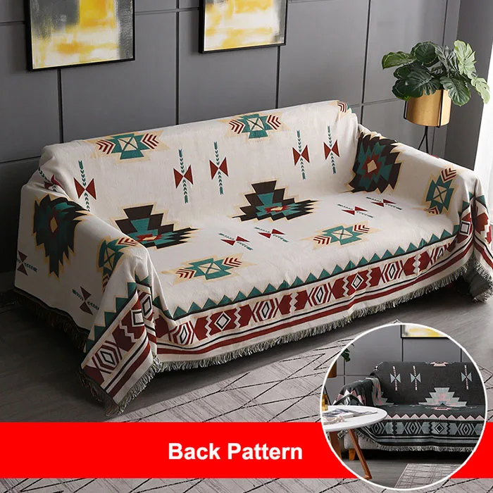 09 Boho Geometric Knitted Blankets Ethnic Blanket Anti-Mite Throw Towel Sofa Decorative Bed Decor Tassel Wall Tapestry Covers - Цвет: 09