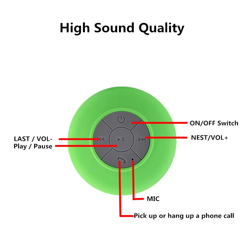 Горячие Портативный сабвуфер Водонепроницаемый душ Динамик Беспроводной Bluetooth