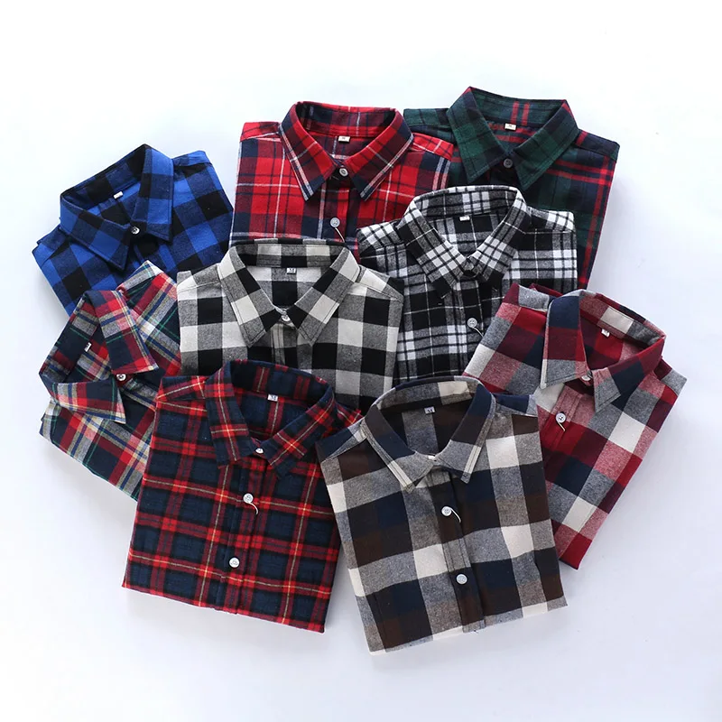 Женские клетчатые блузки рубашка специальное предложение полная Новинка 2018