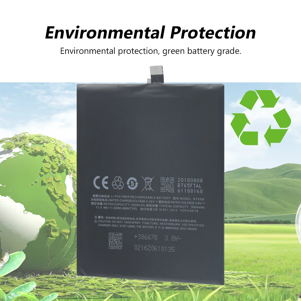 YCDC оригинальные для Meizu MX6 M685U M685Q M685C 3,8 V 3060 мА/ч, BT65M телефон Батарея BT-65M BT 65 м