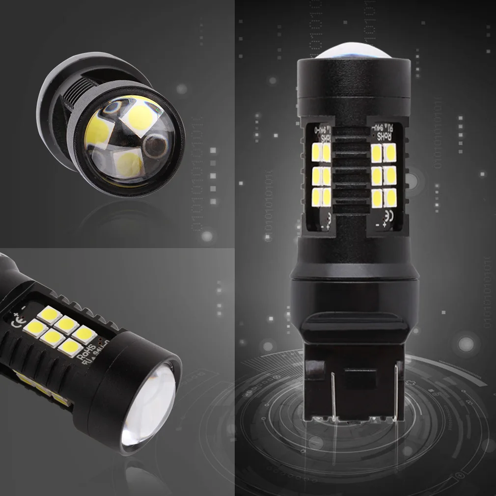 2 шт. 1200Lm T20 W21W светодиодный W21/5 Вт светодиодный WY21W 7440 7443 светодиодный лампы T25 3157 3156 p27/7 Вт автомобильный тормоз обратного светильник 12V светодиодные лампы сигнала поворота