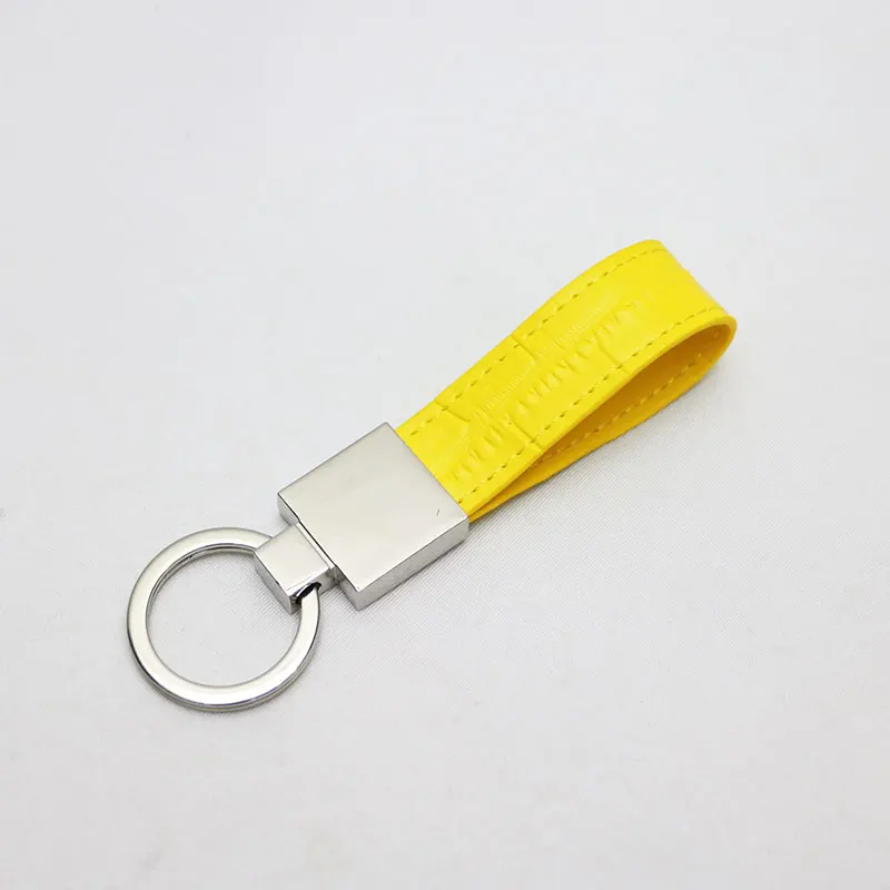 yellow Индивидуальные оригинальные буквы кожаный брелок для женщин и мужчин Автомобильный ключ с узором «крокодиловая кожа» держатель для ключей высококачественный брелок для ключей - Цвет: yellow