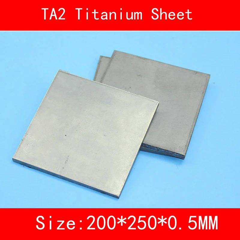 

200x250x0.5MM Pure Titanium Sheet UNS Gr1 TA2 Titanium Ti Plate Industry lab DIY Material ISO