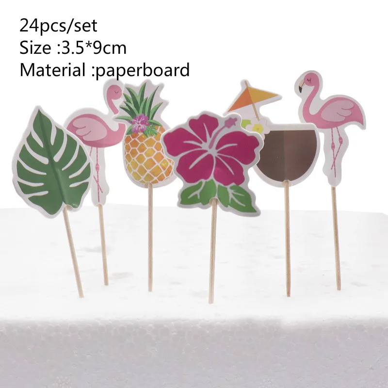 Cake topper E Розовые украшения для дня рождения, свадьбы, фламинго, баннеры, блестящие топперы для кексов, воздушные шары из алюминиевой фольги, фламинго, вечерние принадлежности - Цвет: Cake topper E