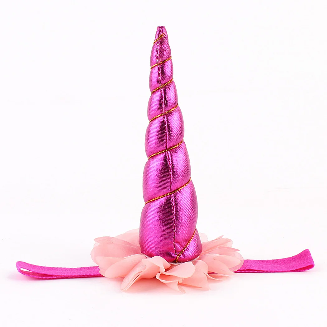 LovelyGlitter Baby Kids Glitter Gold Unicorn Horn Ears Flower Headband Halloween Cosplay Costume Makeup Birthday Party Headdress |