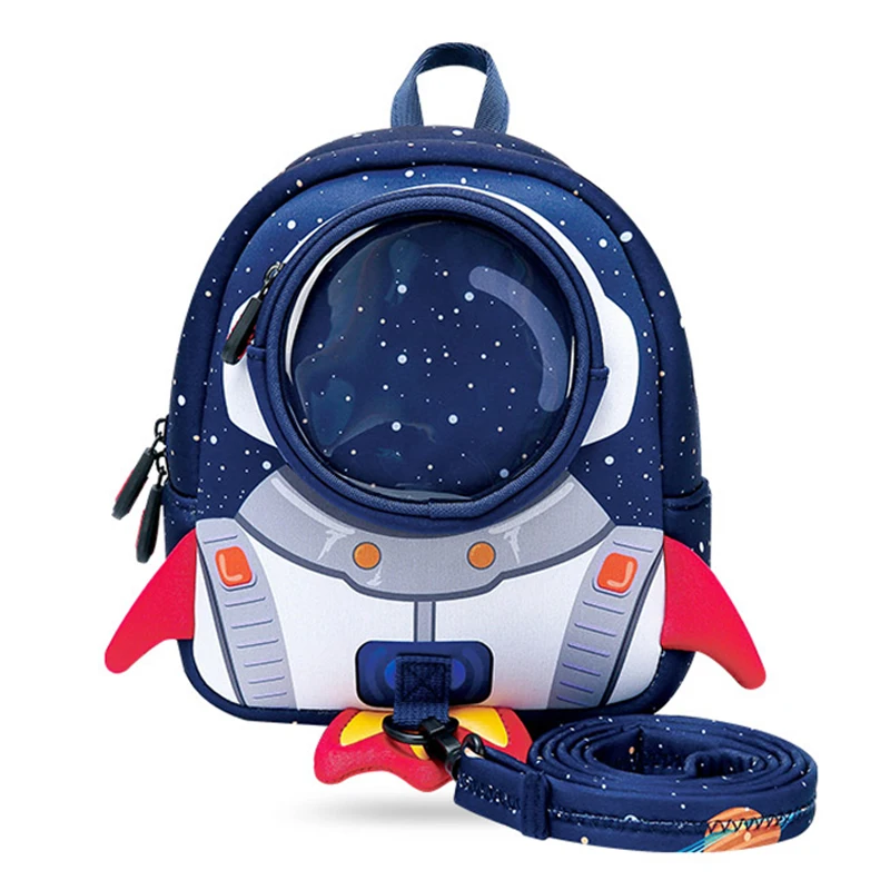 Рюкзак для малышей с защитой от потери, детские школьные рюкзаки с 3d-ракетами, лучший подарок для мальчиков и девочек