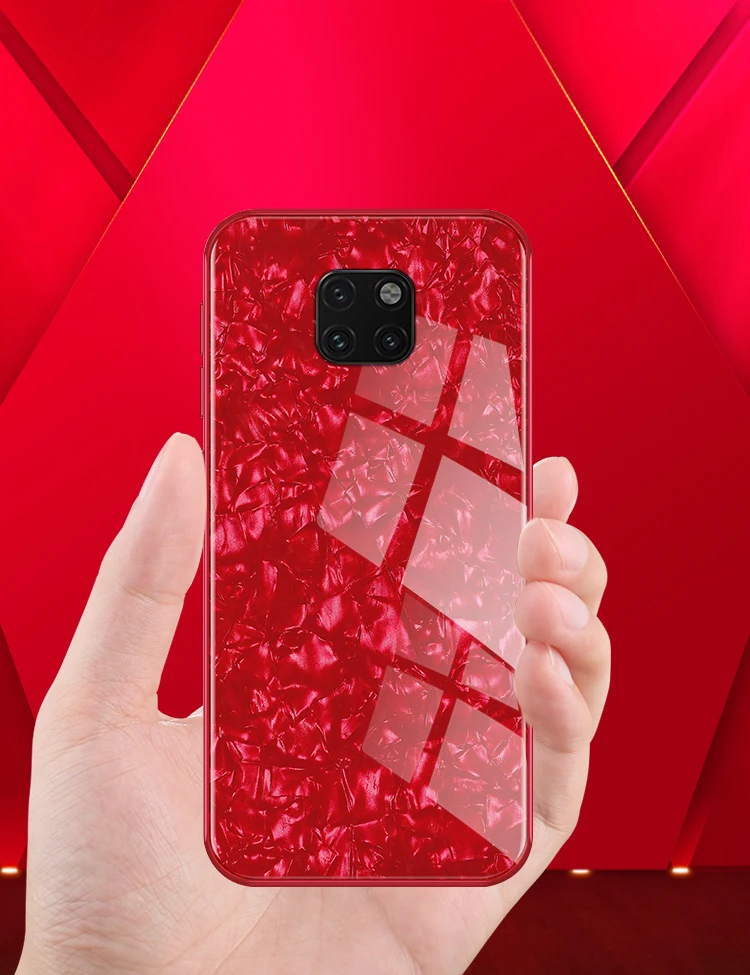Чехол для Huawei Mate 20 Pro роскошный чехол с силиконовым краем и жестким закаленным