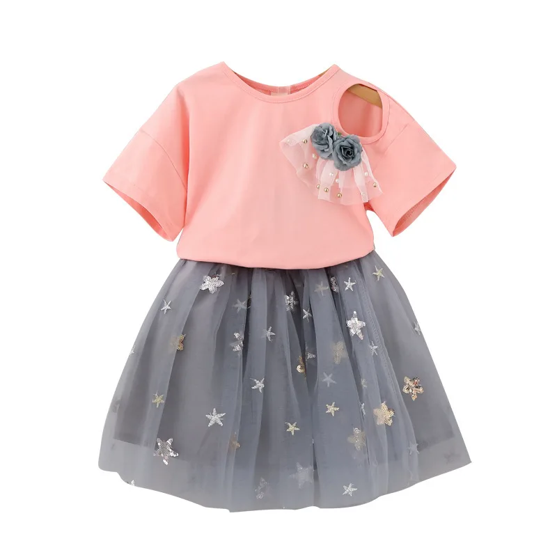 Детский костюм 2018 летняя Корейская футболка принцессы с коротким рукавом