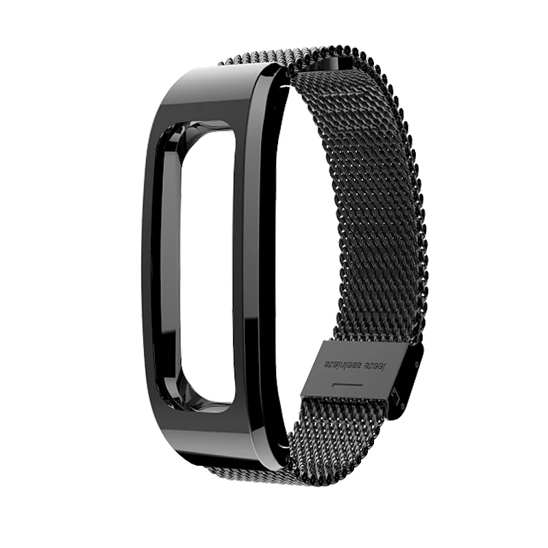 Black Mijobs Миланский металлический ремешок браслет из нержавеющей стали для huawei Honor Band 4, умные часы для бега, браслет, фитнес-ремень - Цвет: Black