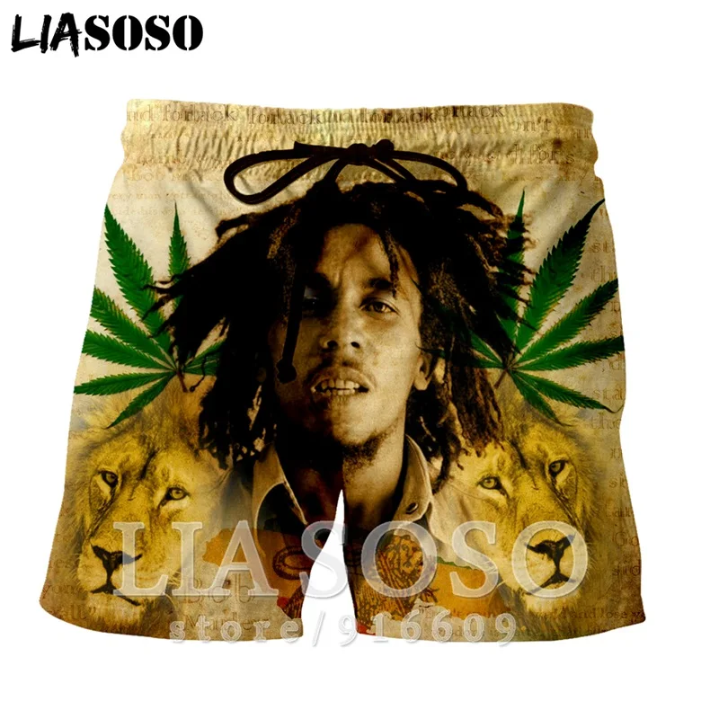 Модные Повседневные аниме шорты в стиле панк для отдыха Рок Боб Марли мужчин