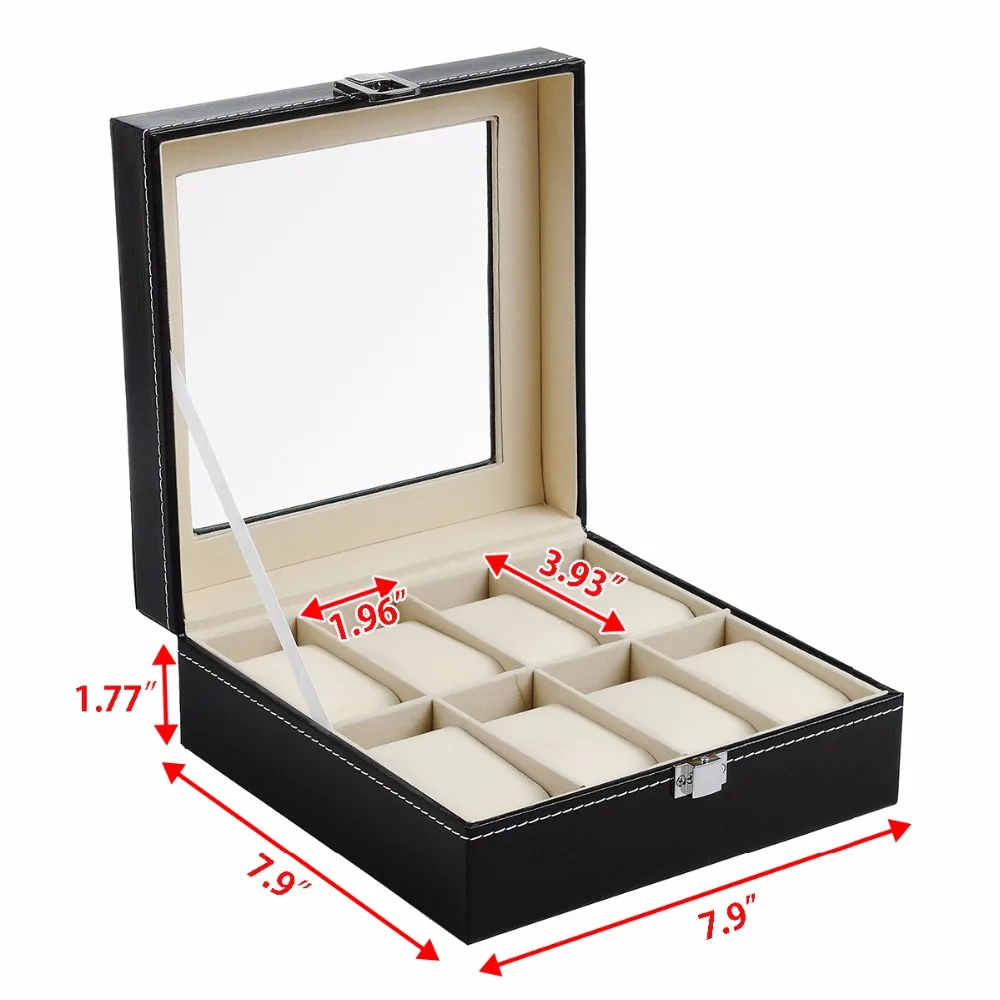 Новинка 2017 года Роскошные 8 сетки коробка кожа черные очки orgnizationor подарок случай