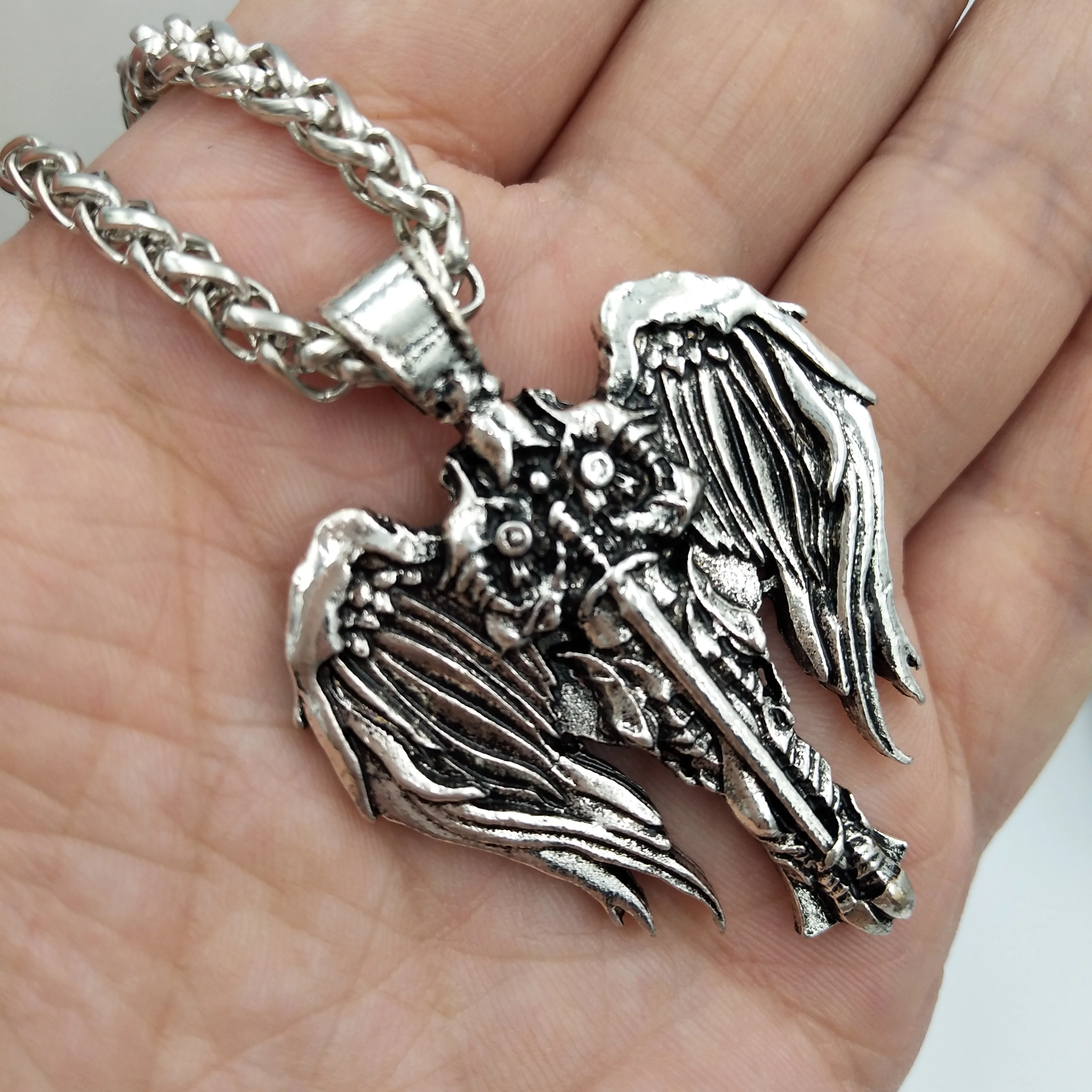 Прямая поставка Diablo Archangel защита Ирландский Крест Кулон Крылья Ангела ожерелье Wicca языческий талисман Викинг ювелирные изделия