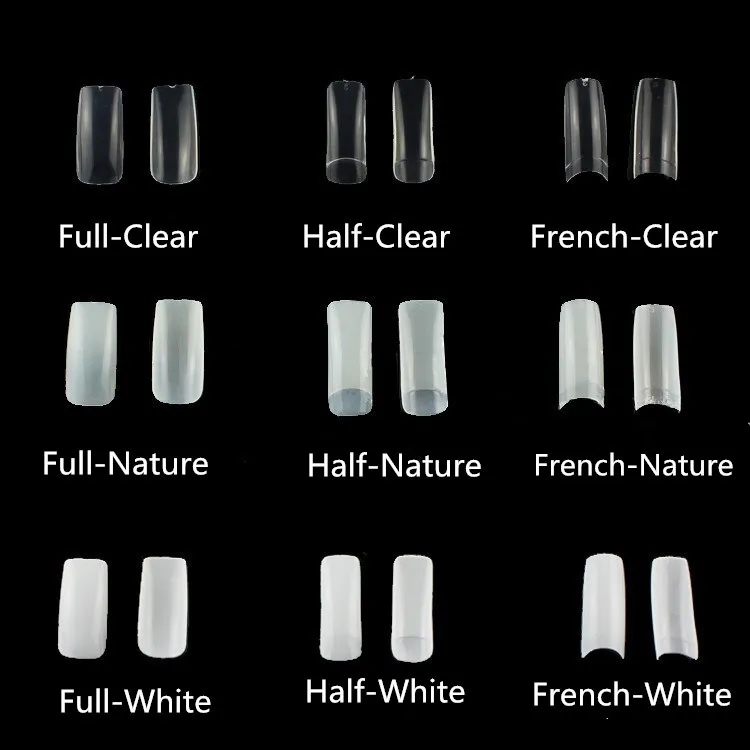 500 шт./упак. искусственные ногти французский Акриловые накладные половина/полное
