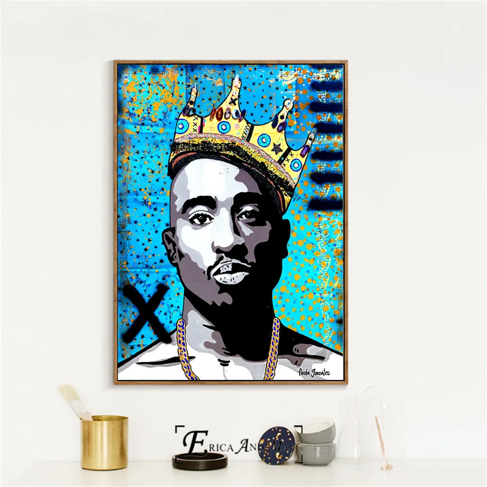Tupac And B.I.G Рэппер поп арт стена художественная живопись холст постер для домашнего