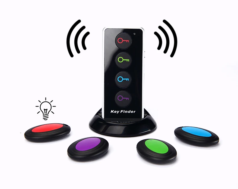1-Black Key Finder беспроводной локатор трекер Смарт-трекер анти-потеря для телефона багажная сумка Pet пульт дистанционного управления с фонариком - Цвет: 1-Black