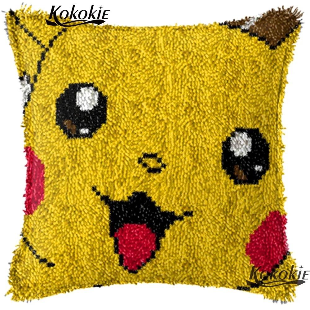 

Embroidery thread latch hook rug canvas cartoon Patchwork Pillowcase diy Needlework Cross-stitch 3d carpet