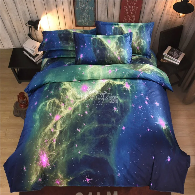Новинка 3D Hipster Galaxy Постельное белье Вселенная космического пространства тематические Galaxy печати постельное белье пододеяльник Flast лист& Подушка Чехол
