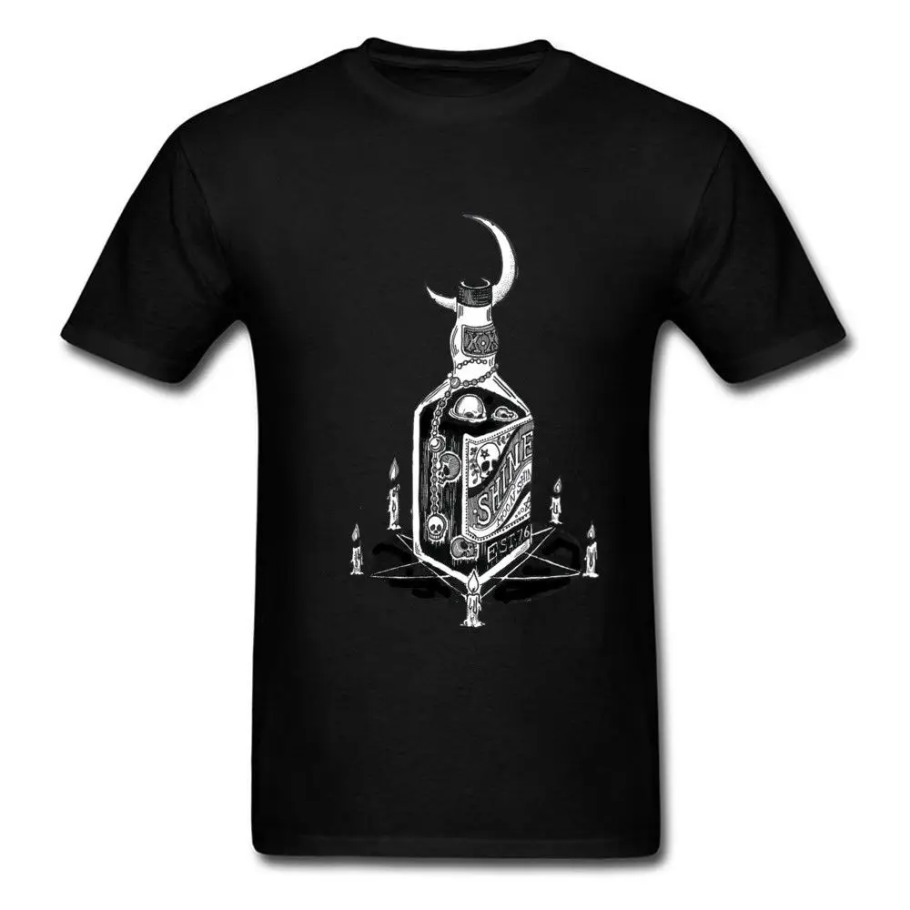 Модный дизайн бесплатная доставка Черная Мужская футболка Devil's Moonshine IF готика
