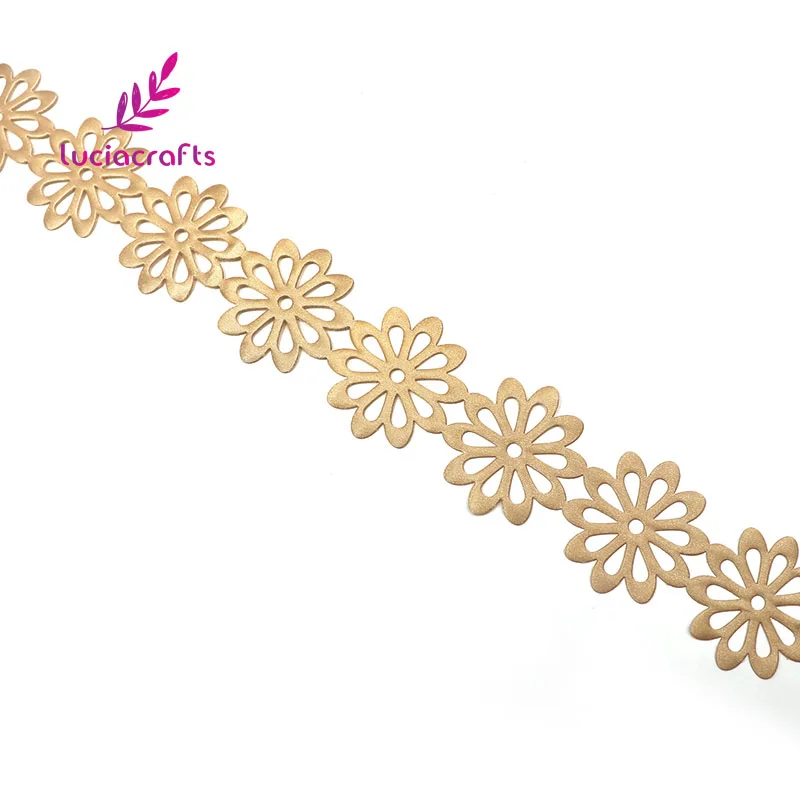 Lucia crafts 2y/лот 40mm многослойный Цвет выдалбливают ленты с цветами Швейные изделия ручной работы отделка кружевом Украшение Аксессуары P0702 - Цвет: Khaki