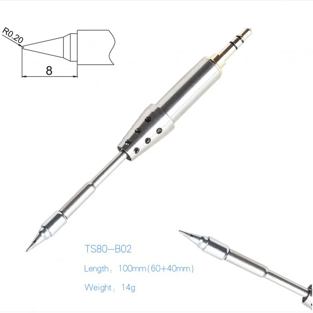 TS80-B02 TS B02 D25 TS80 паяльник сменный наконечник паяльная головка без свинца Cramic нагревательный сердечник быстрый нагрев подключаемый - Цвет: TS80-B02