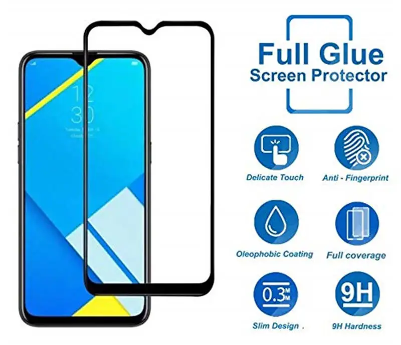 Закаленное стекло для OPPO Realme C2 Защитное экрана с полным покрытием защитная
