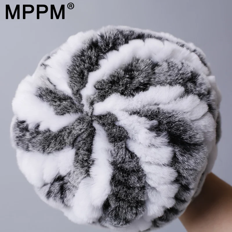 MPPM русская зимняя вязаная шапка из кроличьего меха Женская Подлинная женская