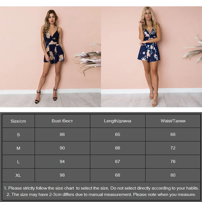 

2020 Boho Floral Print Beach Rompers Women Party Jumpsuit Summer Sexy Backless Playsuit Jumpsuits Short Overalls Femme