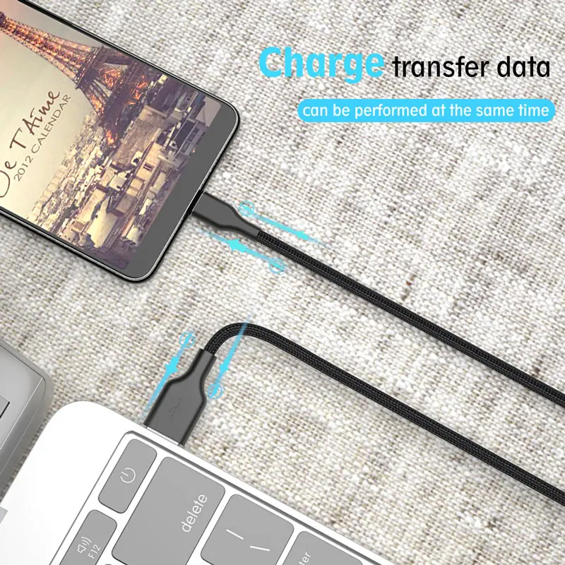 Кабель Micro USB ROCK для синхронизации данных и зарядки зарядный кабель Samsung Huawei Xiaomi LG