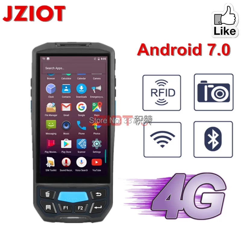 Прочный android 7 0 портативный Дата коллектор КПК с 1D/2D сканер штрих кода и RFID