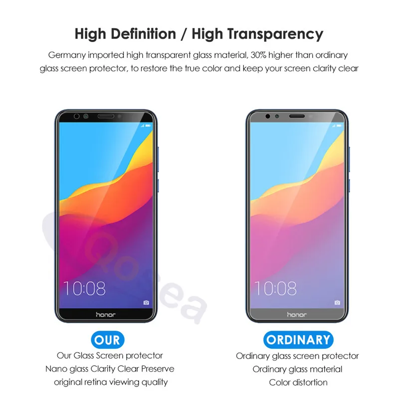 Qosea для huawei Honor 7C Защитная пленка экрана 9 H Взрывозащищенная прозрачная