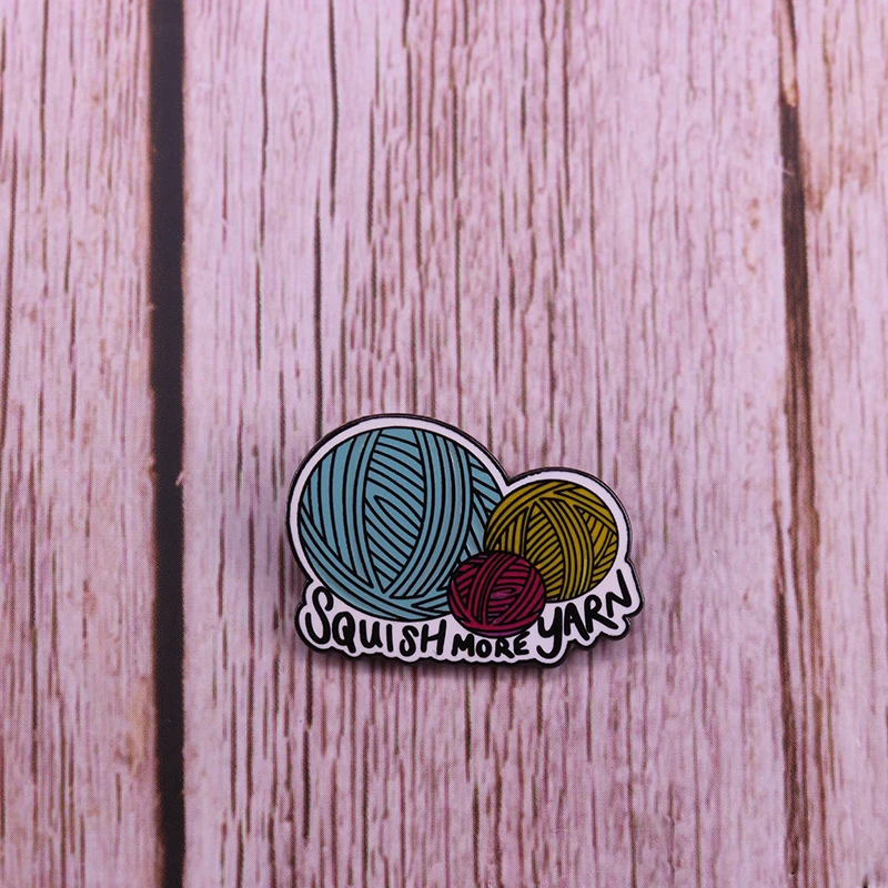 Брошь из пряжи Squish more булавка для вязания крючком милый женский креативный