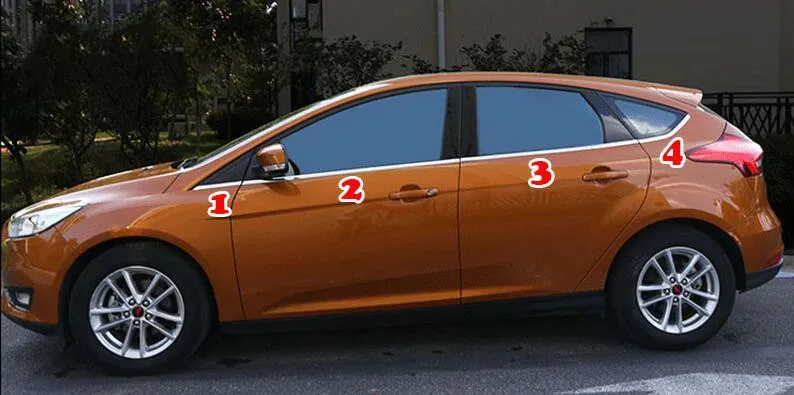 Автомобильный Стайлинг подходит для Ford Focus Mk3 хэтчбек 2012- хромированная нижняя накладка на подоконник