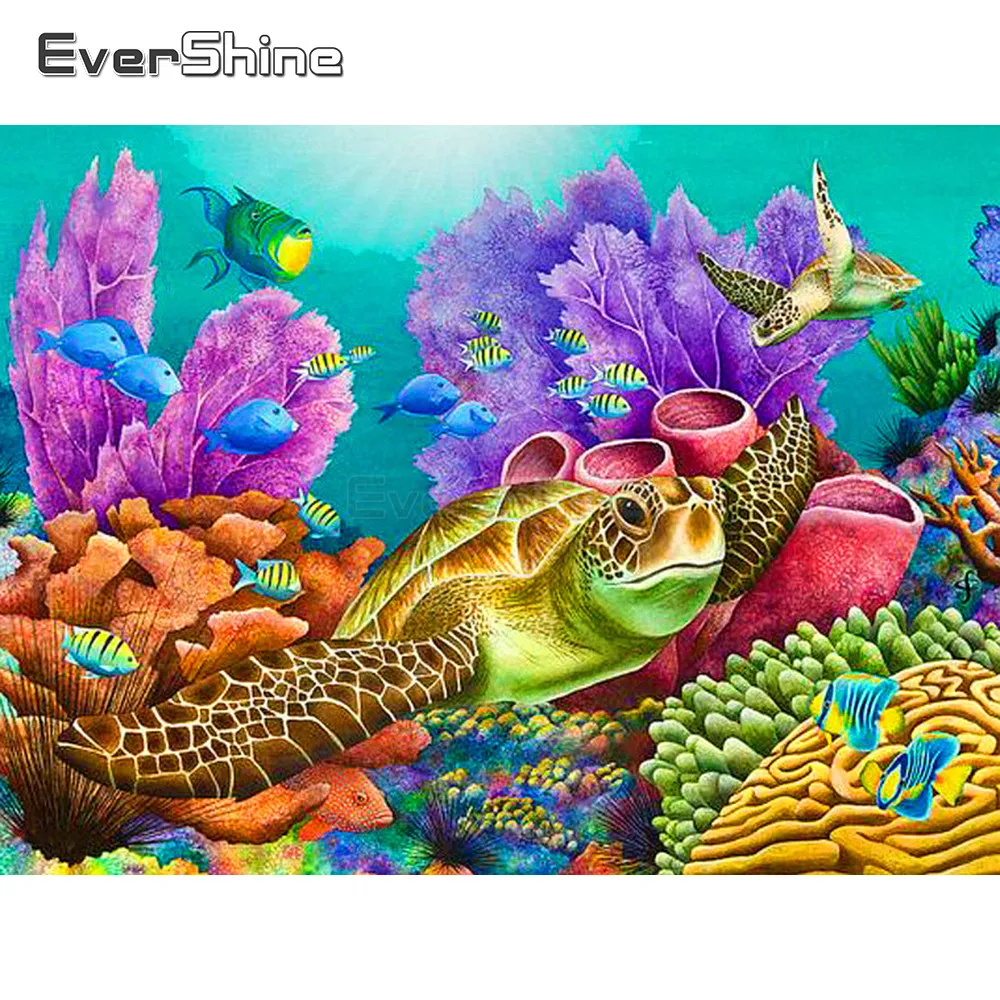 EverShine 5D DIY Алмазная мозаика черепаха вышивка крестиком Алмаз Полный дисплей