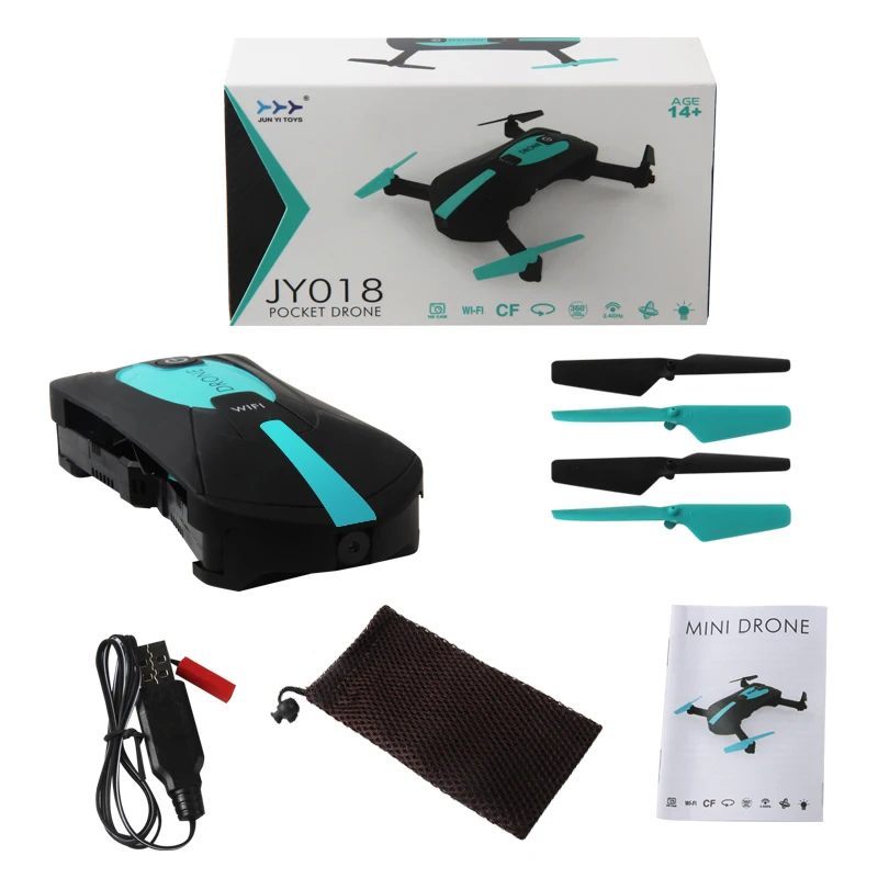 RC Helicopter Quadcopter JY018 Elfie Mini Foldable Selfie Pocket Drone Wifi Phone Control with 2MP HD Camera | Игрушки и хобби