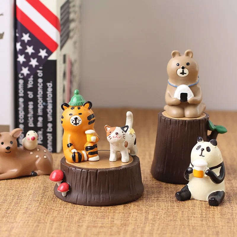 Японский Zakka маленькие Большие кошки Модель Животное миниатюрная фигурка