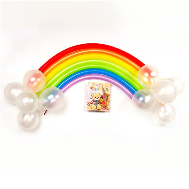 Milk white NEW Color 17pcs 260 Magic Rainbow Balloons Long Balloon Modelling Latex Balloons Wedding Birthday Party Decor Kids Supplies DIY - Цвет: Milk white