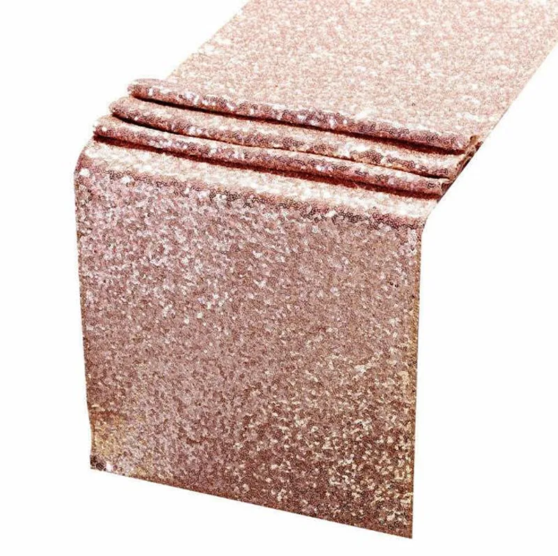 Блестящий стол с блестками из розового золота для свадебной вечеринки