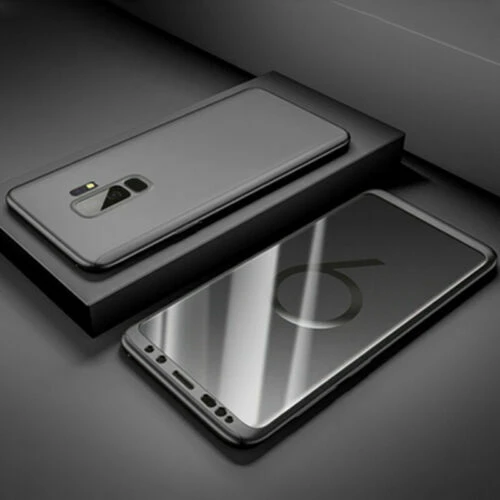 Black Luxury 360 Degree Full cover Case For Samsung Galaxy S10 S9 S8 Plus S7 Edge Shockproof Phone Cases For Samsung Note 8 9 Case - Цвет: Black