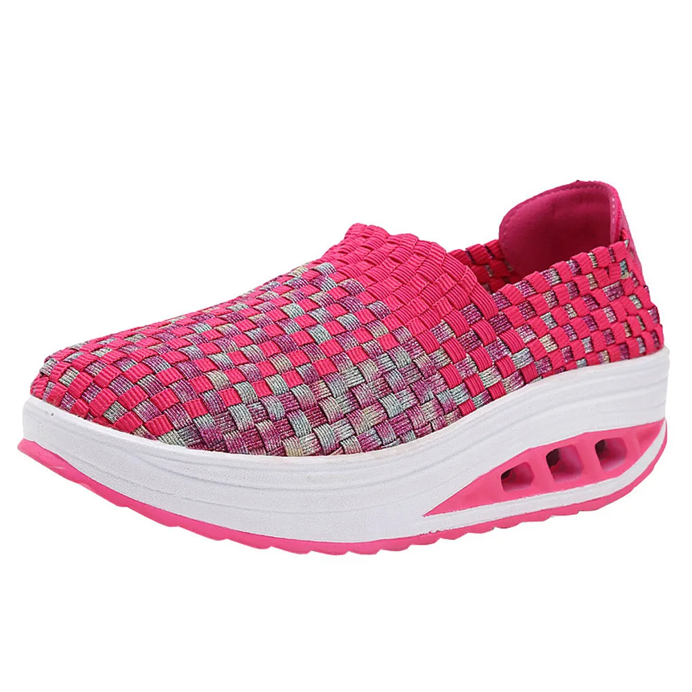 Hot Pink Обувь; женские кроссовки на платформе; коллекция года; модная Тканевая обувь; обувь на танкетке для отдыха; женские повседневные кроссовки;# TX4 - Цвет: Hot Pink