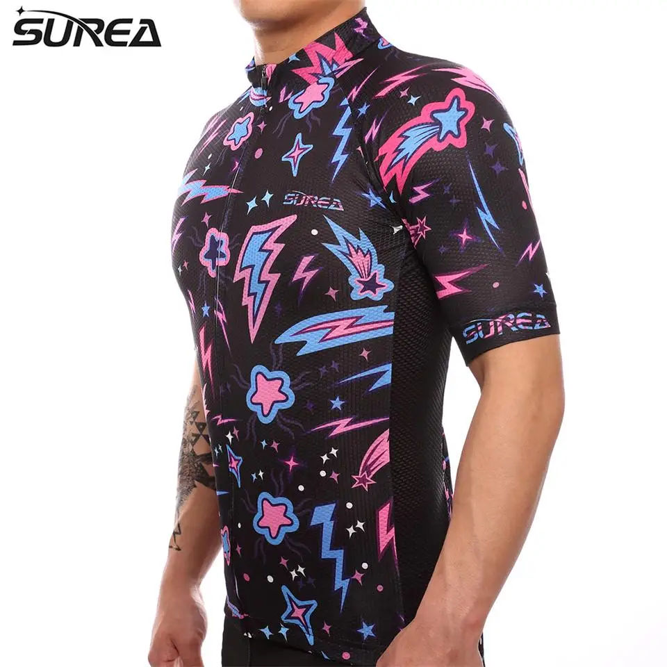 2017 командная Мужская веломайка с коротким рукавом одежда для велоспорта